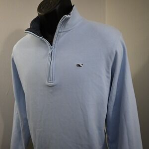 Vineyard Vines 1/4 Zip Sweater Mens Size Medium Blue Long Sleeve Pullover